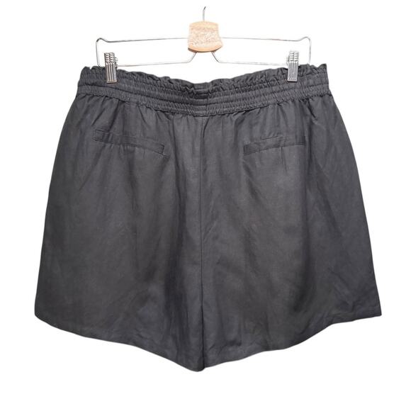 BLANKNYC Womens Size XL Linen Blend Casual Black Shorts Pull On Drawstring NEW - Picture 4 of 7
